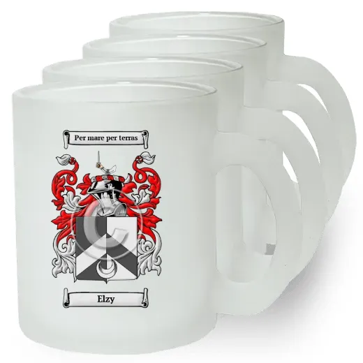 Elzy Set of 4 Frosted Glass Mugs