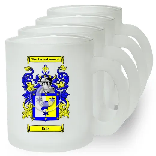 Enis Set of 4 Frosted Glass Mugs