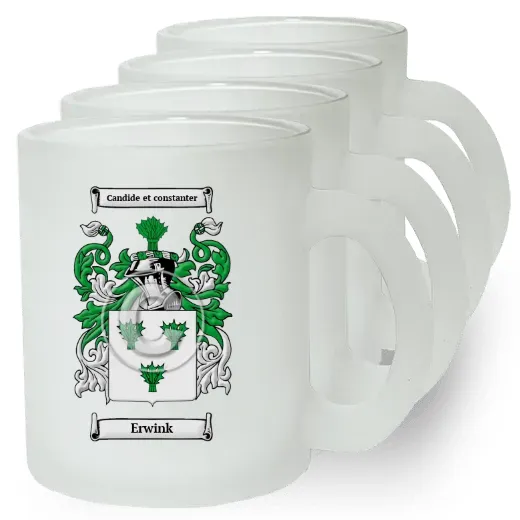 Erwink Set of 4 Frosted Glass Mugs