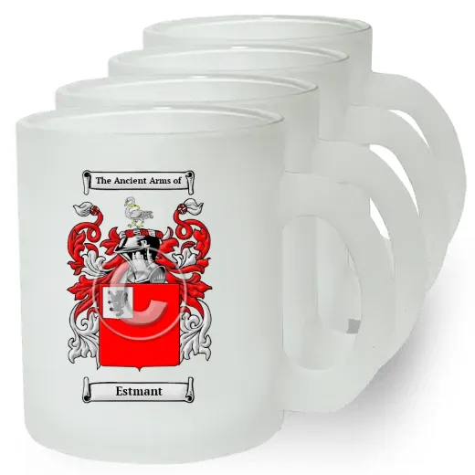 Estmant Set of 4 Frosted Glass Mugs