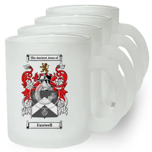 Farewell Set of 4 Frosted Glass Mugs