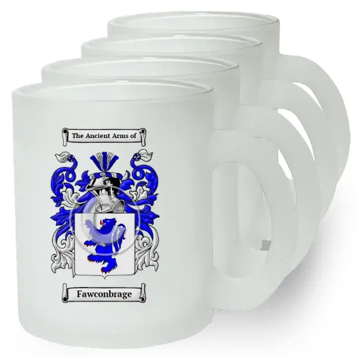 Fawconbrage Set of 4 Frosted Glass Mugs