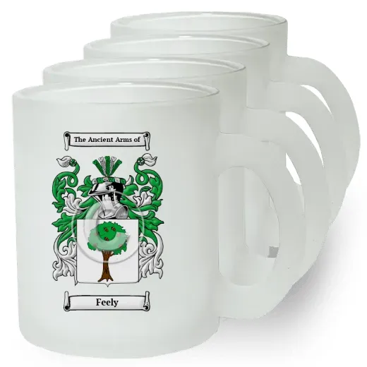 Feely Set of 4 Frosted Glass Mugs