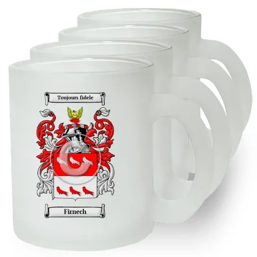 Firnech Set of 4 Frosted Glass Mugs
