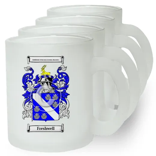 Freshwell Set of 4 Frosted Glass Mugs