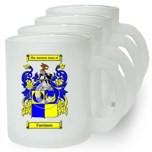 Fureman Set of 4 Frosted Glass Mugs