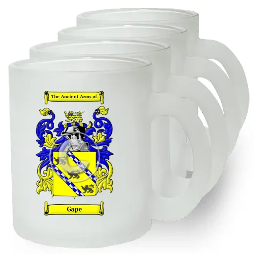 Gape Set of 4 Frosted Glass Mugs