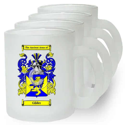 Gilder Set of 4 Frosted Glass Mugs