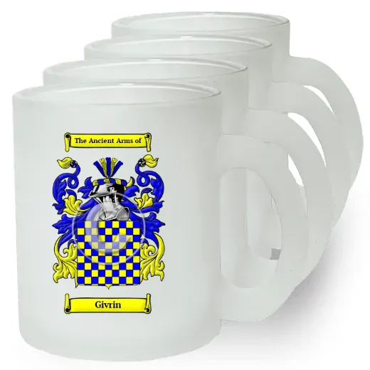 Givrin Set of 4 Frosted Glass Mugs