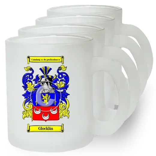 Glocklin Set of 4 Frosted Glass Mugs