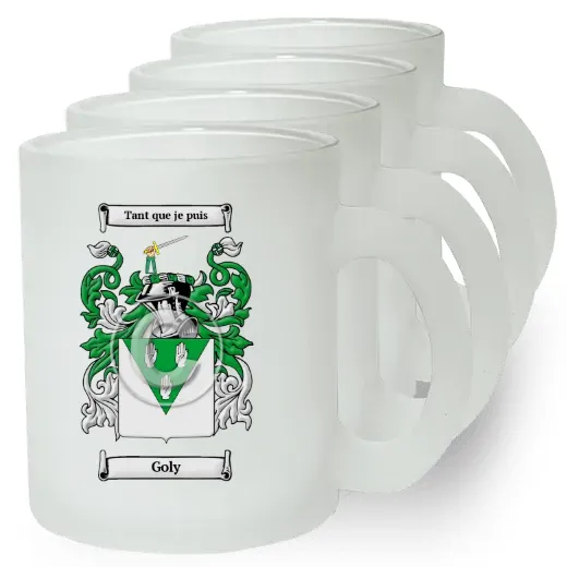 Goly Set of 4 Frosted Glass Mugs