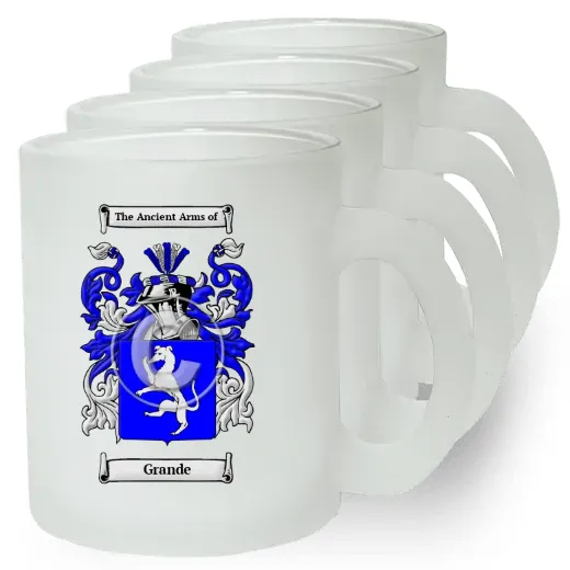 Grande Set of 4 Frosted Glass Mugs