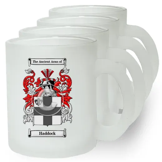 Haddock Set of 4 Frosted Glass Mugs
