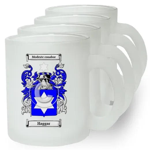 Haggar Set of 4 Frosted Glass Mugs