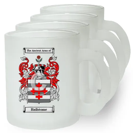 Hailstome Set of 4 Frosted Glass Mugs