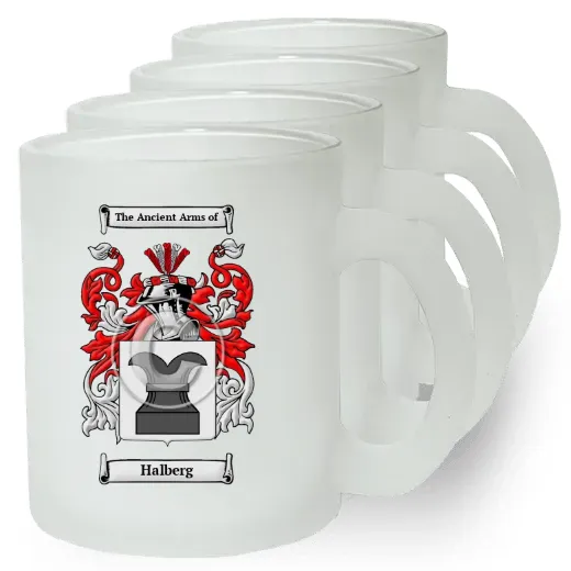 Halberg Set of 4 Frosted Glass Mugs