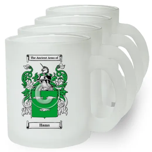 Hams Set of 4 Frosted Glass Mugs