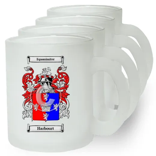 Harbourt Set of 4 Frosted Glass Mugs