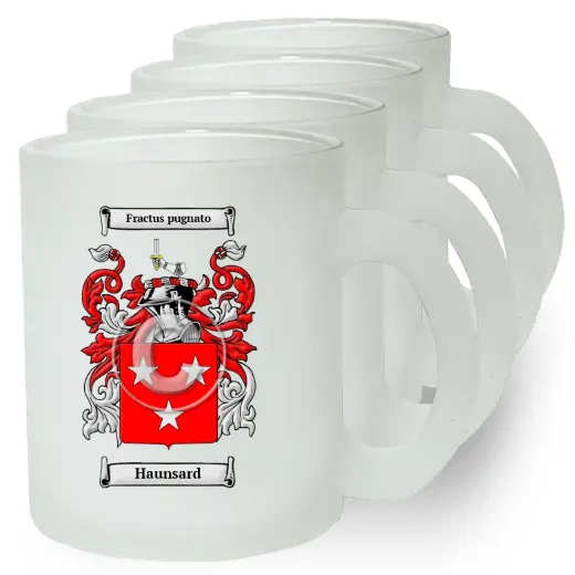 Haunsard Set of 4 Frosted Glass Mugs