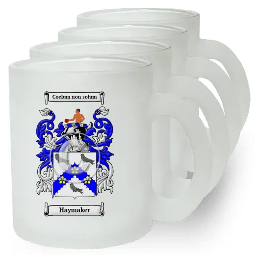 Haymaker Set of 4 Frosted Glass Mugs