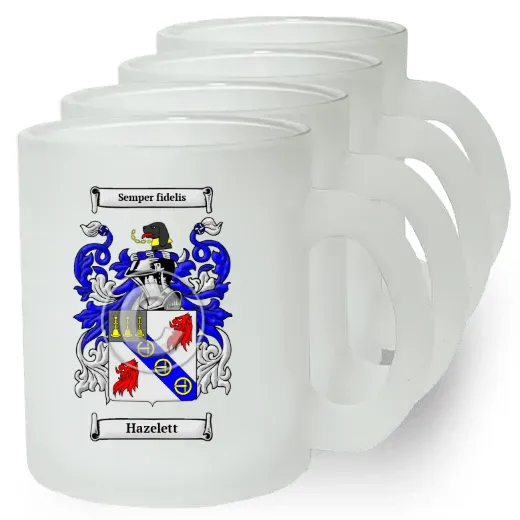 Hazelett Set of 4 Frosted Glass Mugs