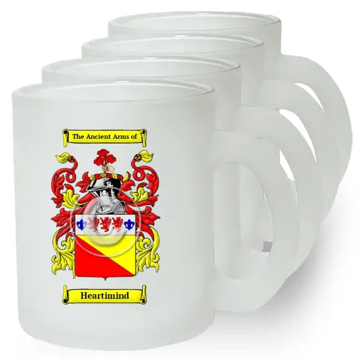 Heartimind Set of 4 Frosted Glass Mugs