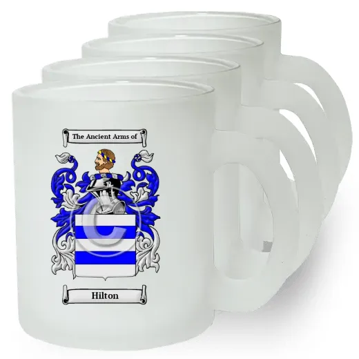Hilton Set of 4 Frosted Glass Mugs