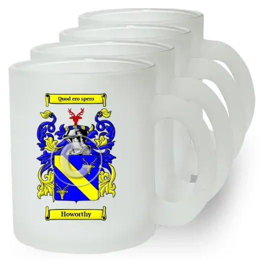 Howorthy Set of 4 Frosted Glass Mugs