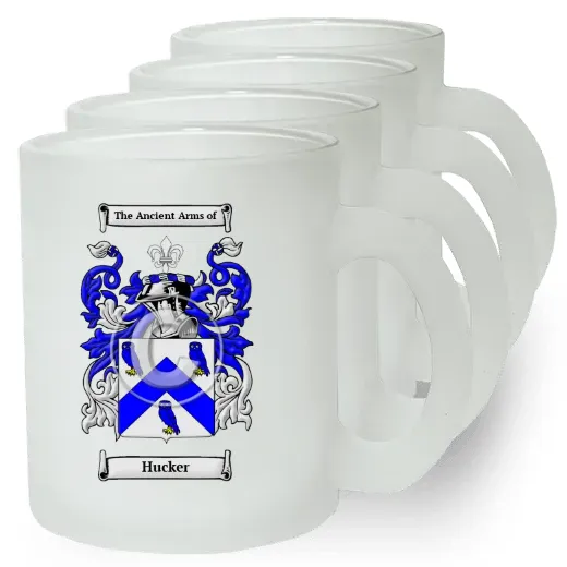 Hucker Set of 4 Frosted Glass Mugs