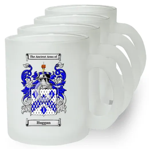 Huggan Set of 4 Frosted Glass Mugs