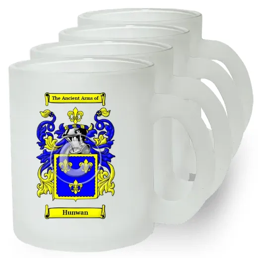Hunwan Set of 4 Frosted Glass Mugs