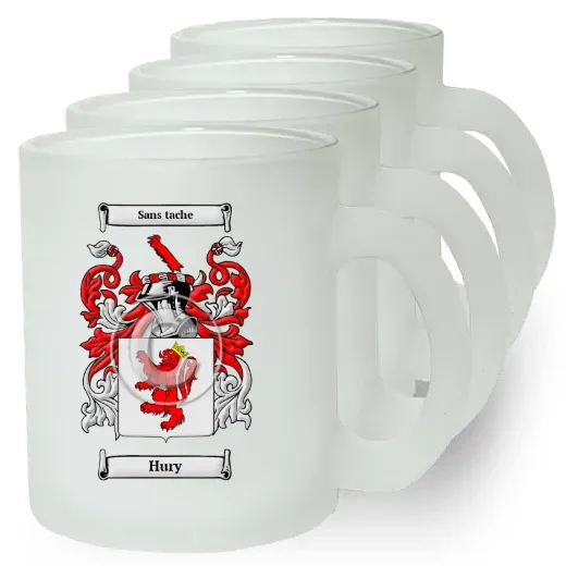 Hury Set of 4 Frosted Glass Mugs