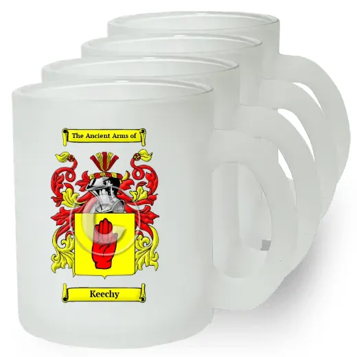 Keechy Set of 4 Frosted Glass Mugs