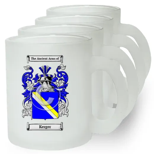 Kerger Set of 4 Frosted Glass Mugs