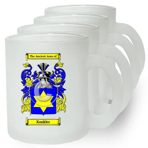Konkler Set of 4 Frosted Glass Mugs