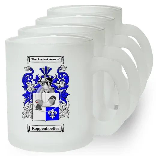 Koppenhoeffer Set of 4 Frosted Glass Mugs