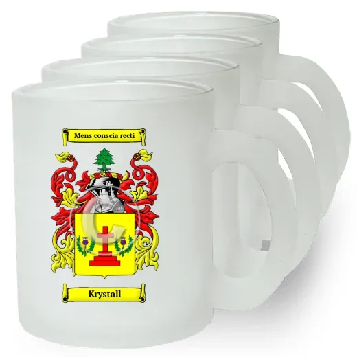 Krystall Set of 4 Frosted Glass Mugs