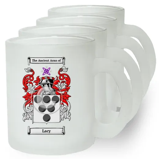 Lacy Set of 4 Frosted Glass Mugs