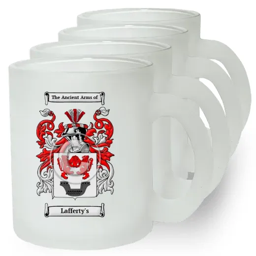 Lafferty's Set of 4 Frosted Glass Mugs