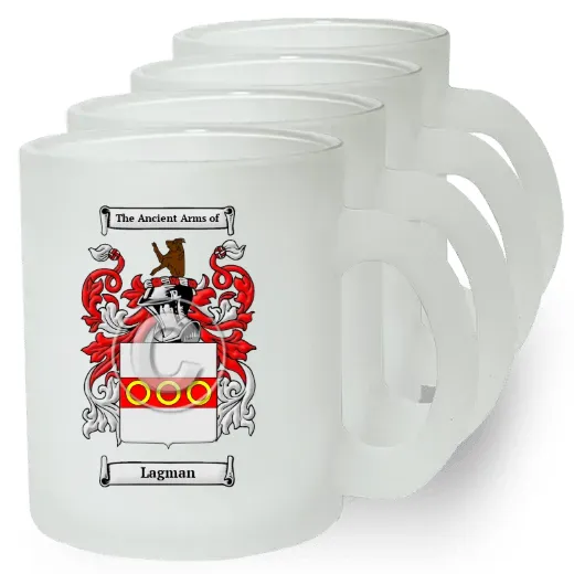 Lagman Set of 4 Frosted Glass Mugs