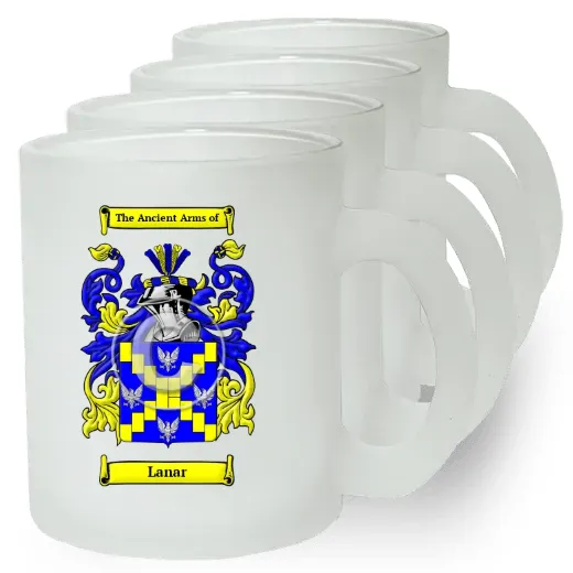 Lanar Set of 4 Frosted Glass Mugs