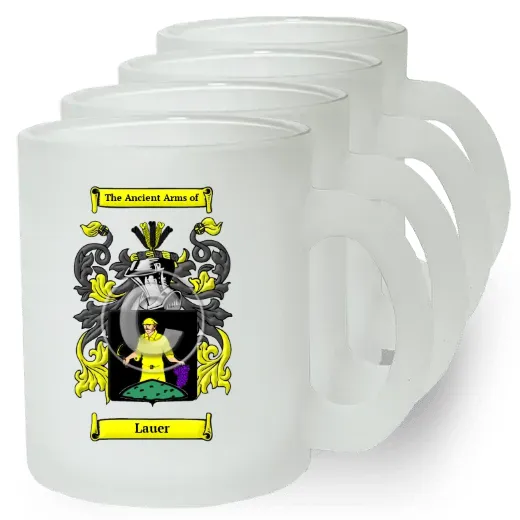 Lauer Set of 4 Frosted Glass Mugs