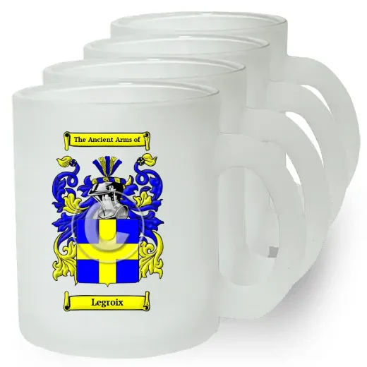 Legroix Set of 4 Frosted Glass Mugs
