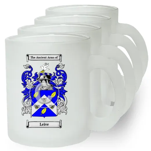 Leive Set of 4 Frosted Glass Mugs