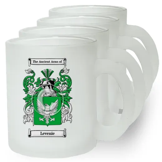 Levenie Set of 4 Frosted Glass Mugs