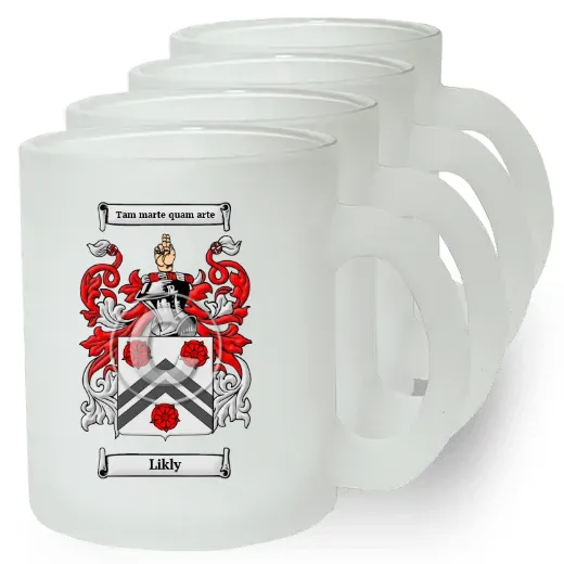Likly Set of 4 Frosted Glass Mugs