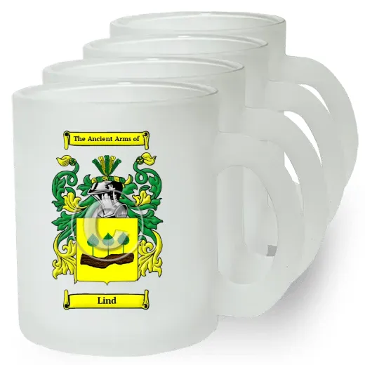 Lind Set of 4 Frosted Glass Mugs