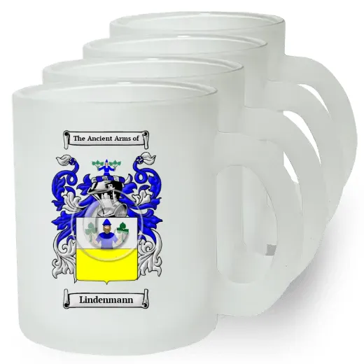 Lindenmann Set of 4 Frosted Glass Mugs