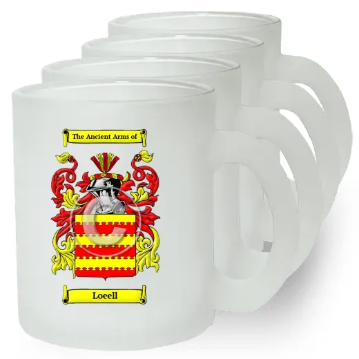 Loeell Set of 4 Frosted Glass Mugs