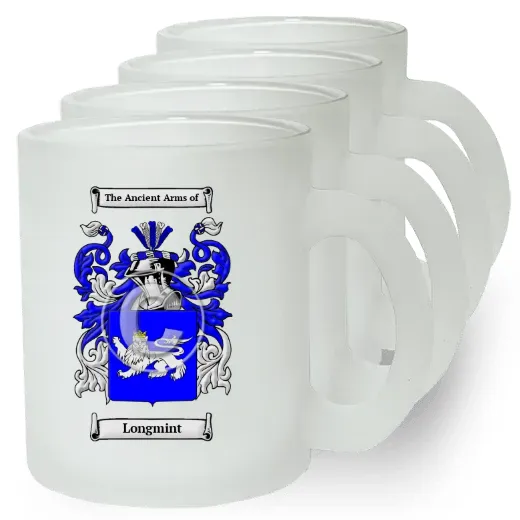 Longmint Set of 4 Frosted Glass Mugs